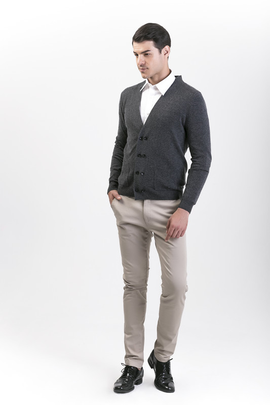 Men's double-breasted wool cardigan