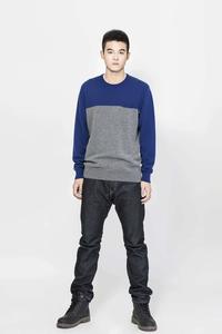 Man's Fashion Round Neck Wool& Cashmere Blended Pullover